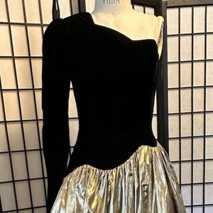 Vintage Gunne Sax by Jessica McClintock Black Velvet Prom Dress | Size 7
